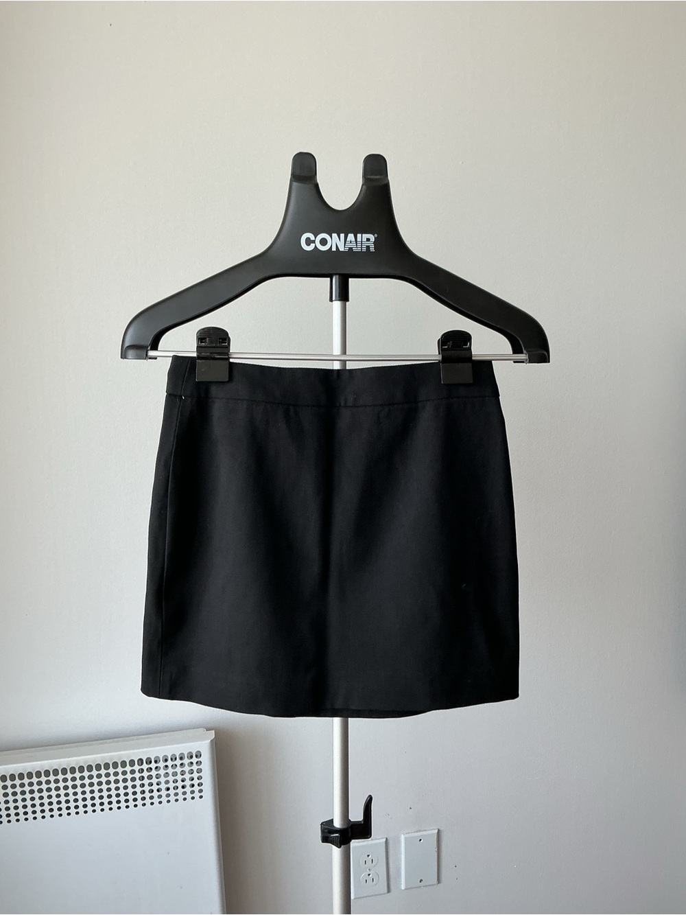 Babaton Black Mini Skirt - Sleek Straight Silhouette Wool